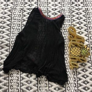Anthropologie Open Back Tie Tank Top